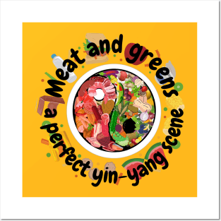 Meat and greens a perfect yin-yang scene Posters and Art